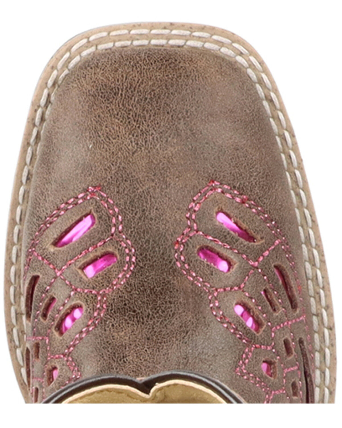 Image #6 - Smoky Mountain Little Girls' Trixie Western Boots - Broad Square Toe, Brown, hi-res
