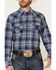 Ariat Men's Hempstead Retro Small Plaid Print Long Sleeve Snap Western Shirt , Blue, hi-res