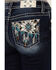 Image #2 - Miss Me Women's Dark Wash Mid Rise Feather Pocket Bootcut Stretch Denim Jeans , Dark Wash, hi-res