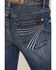 Image #4 - 7 For All Mankind Girls' Lake Dark Wash Mini Dojo Trouser Stretch Denim Jeans, Blue, hi-res
