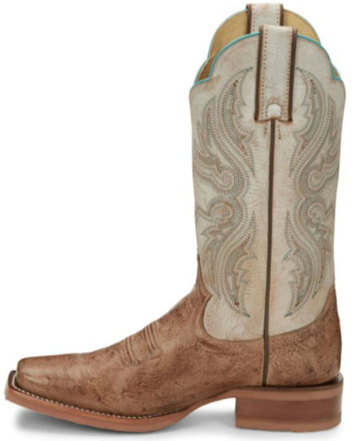Image #2 - Justin Boots Women's Tan Smooth Ostrich Western Boots - Square Toe, Tan, hi-res