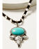 Idyllwind Women's Lavergne Turquoise Stone Bull Head Necklace, Silver, hi-res