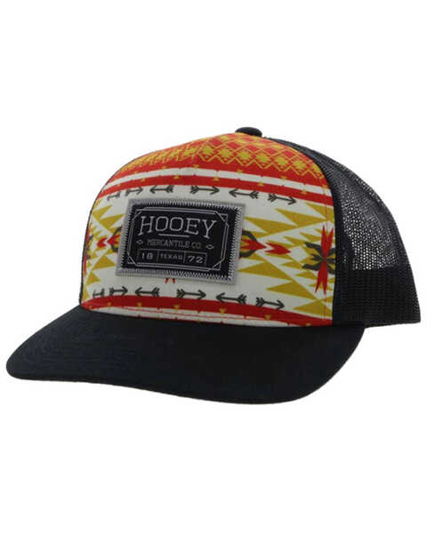 Hooey Men's Doc Southwestern Print Trucker Cap , Red, hi-res