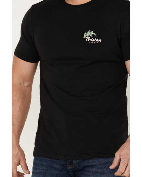 Brixton Men's Leisure Wolf & Palm Tree Graphic T-Shirt, Black, hi-res