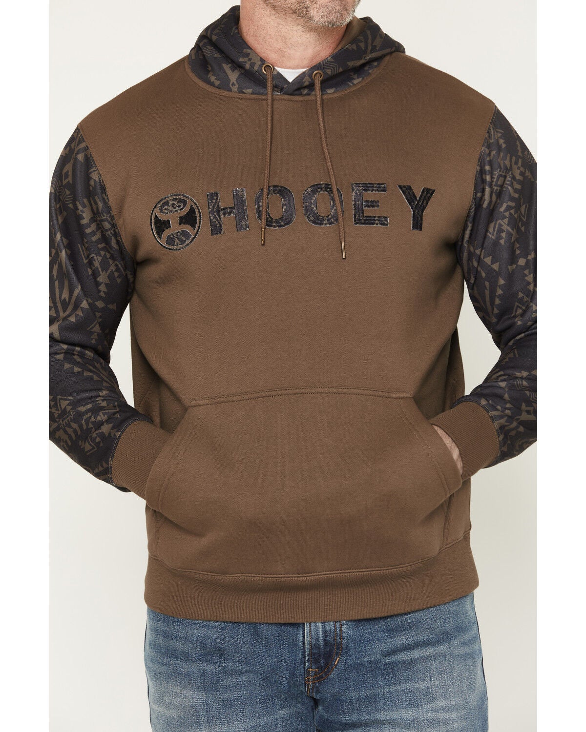 Image #3 - Hooey Men's Legendary Southwestern Hooded Sweatshirt, Brown, hi-res