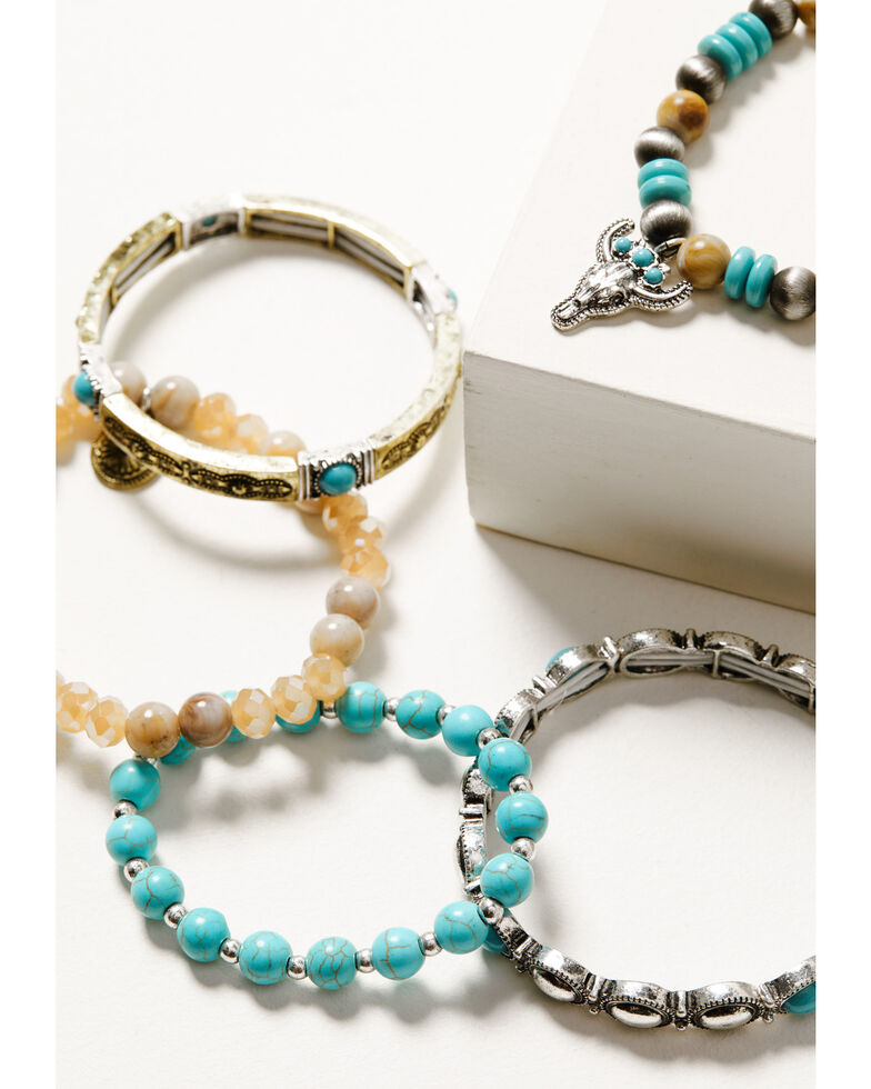 Shyanne Women's Wild Blossom Beaded Bracelet Set, Multi, hi-res
