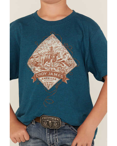 Image #3 - Cody James Boy's Working Ranch Short Sleeve Graphic T-Shirt , Blue, hi-res