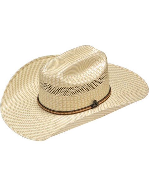 Ariat Men's 20X Two Tone Woven Straw Cowboy Hat, Ivory, hi-res