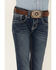 Shyanne Youth Girls' Dark Wash Horse Embroidered Bootcut Jeans, Blue, hi-res
