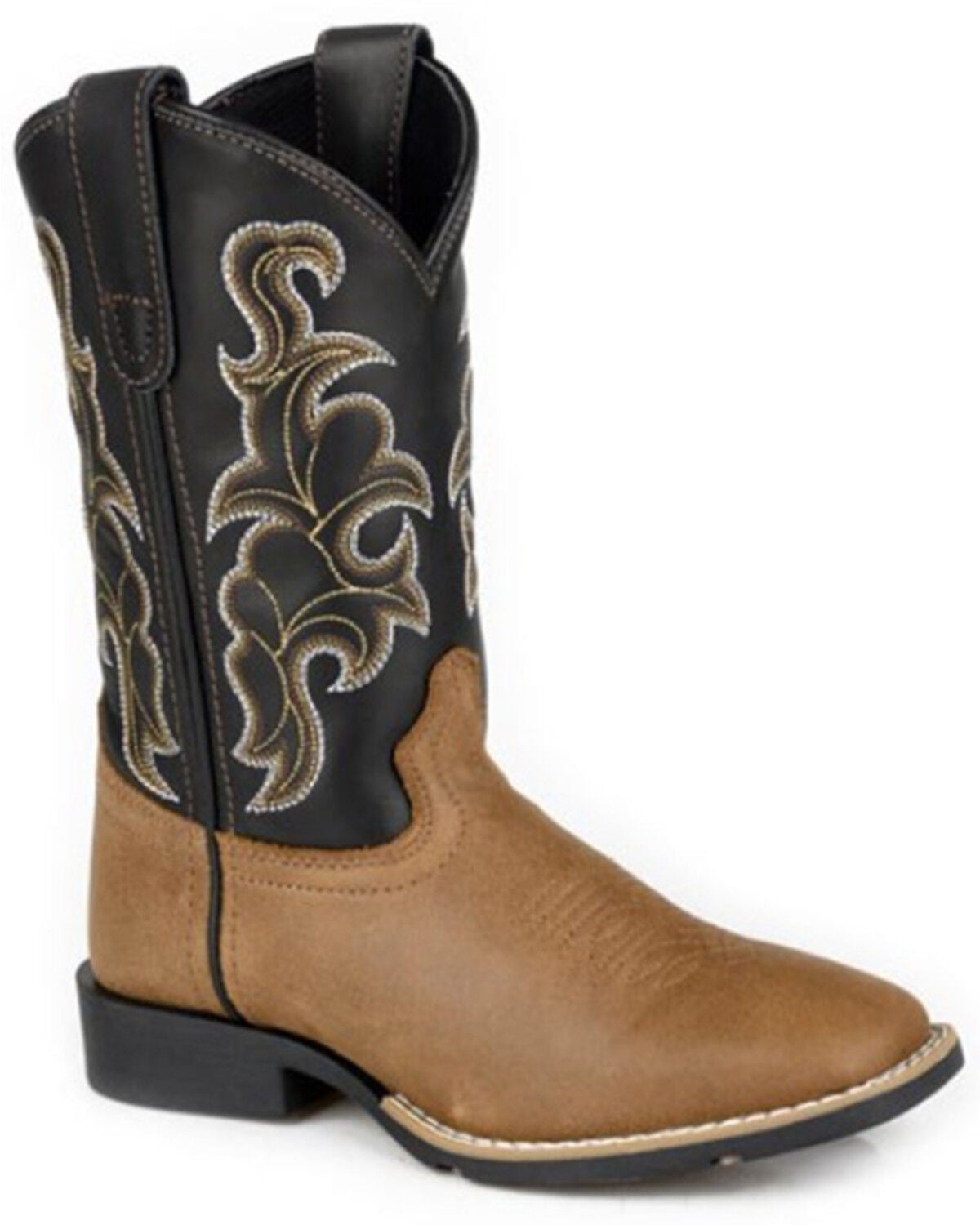 Roper Boys' Gabriel Western Boots - Broad Square Toe, Tan, hi-res
