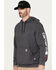 Image #2 - Carhartt Men's FR Force Midweight Sleeve Logo Hooded Work Sweatshirt , Black, hi-res