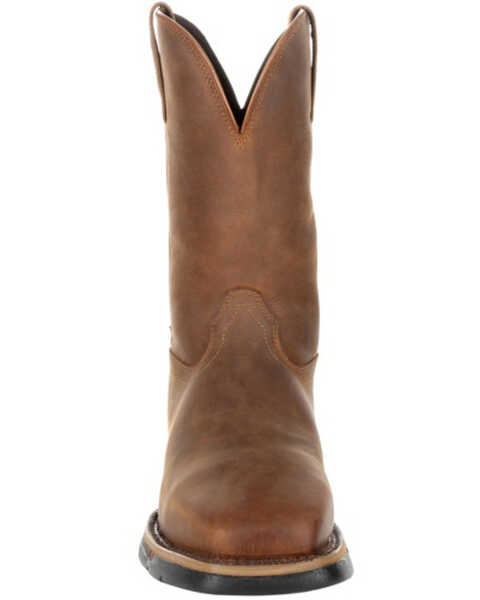 Image #5 - Rocky Men's Long Range Waterproof Western Work Boots - Steel Toe, Brown, hi-res