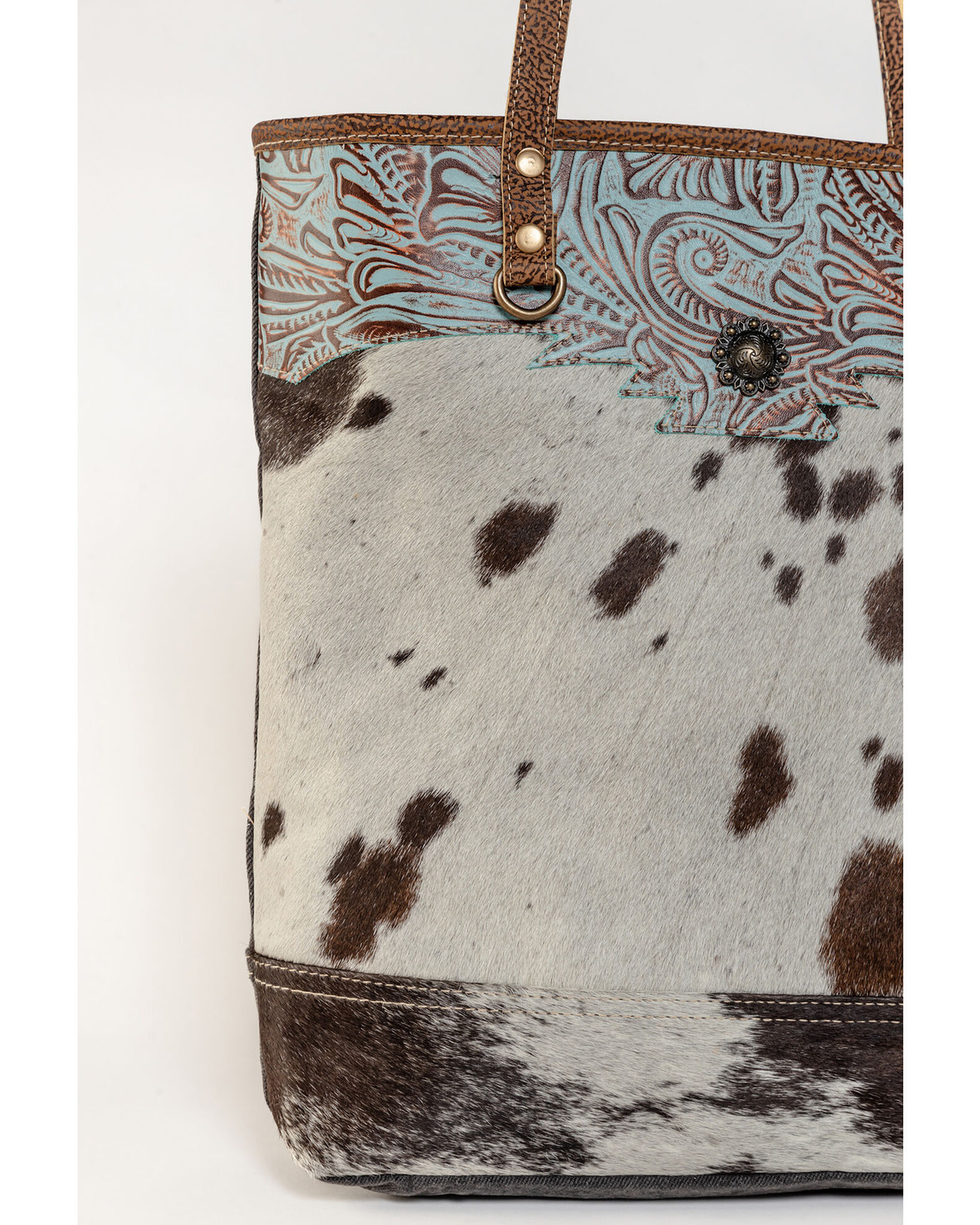 Image #5 - Myra Bag Women's Sooty Specks Canvas & Hair-On Tote, Black, hi-res