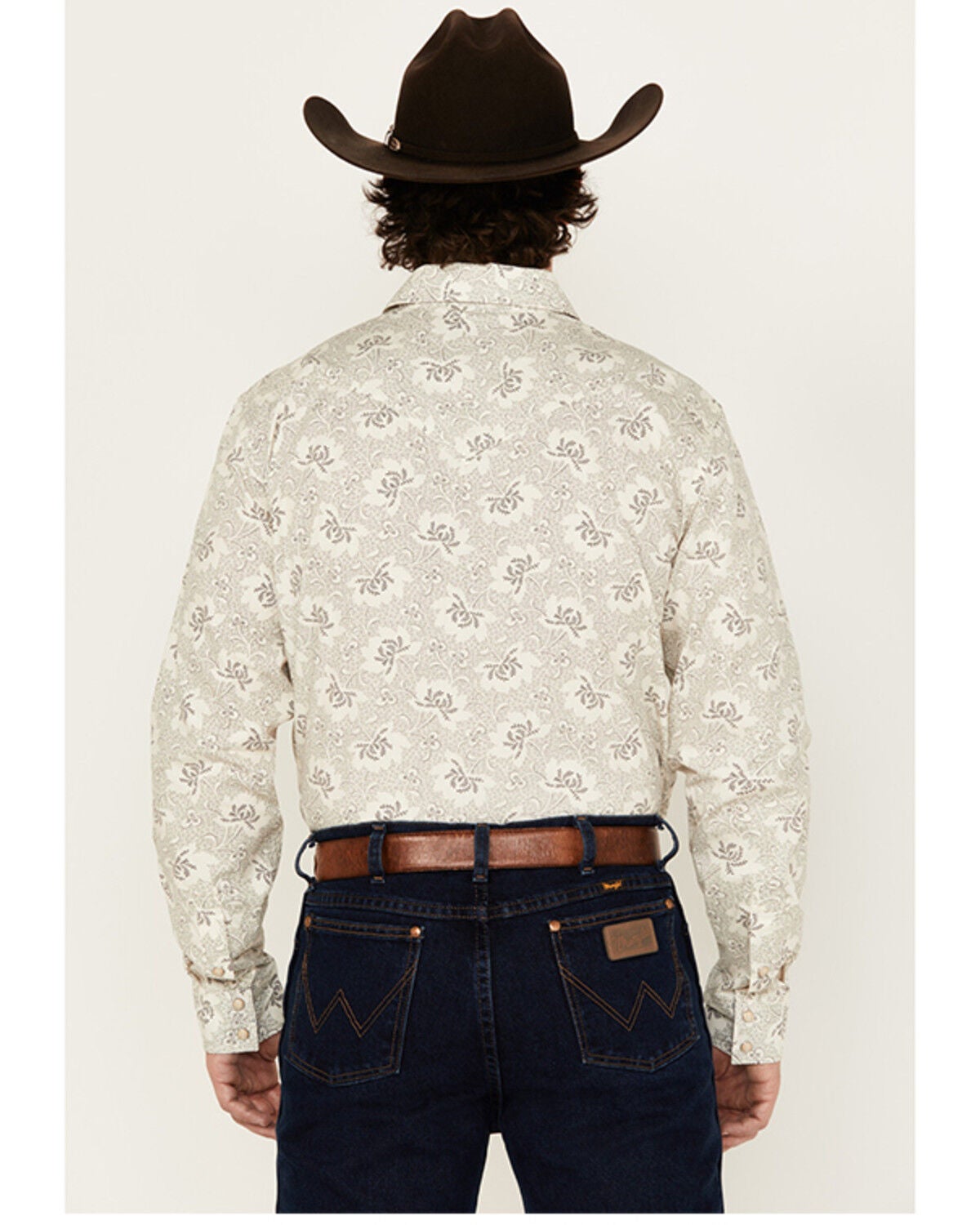 Image #4 - Cody James Men's Treven Floral Print Long Sleeve Snap Western Shirt - Tall, Cream, hi-res