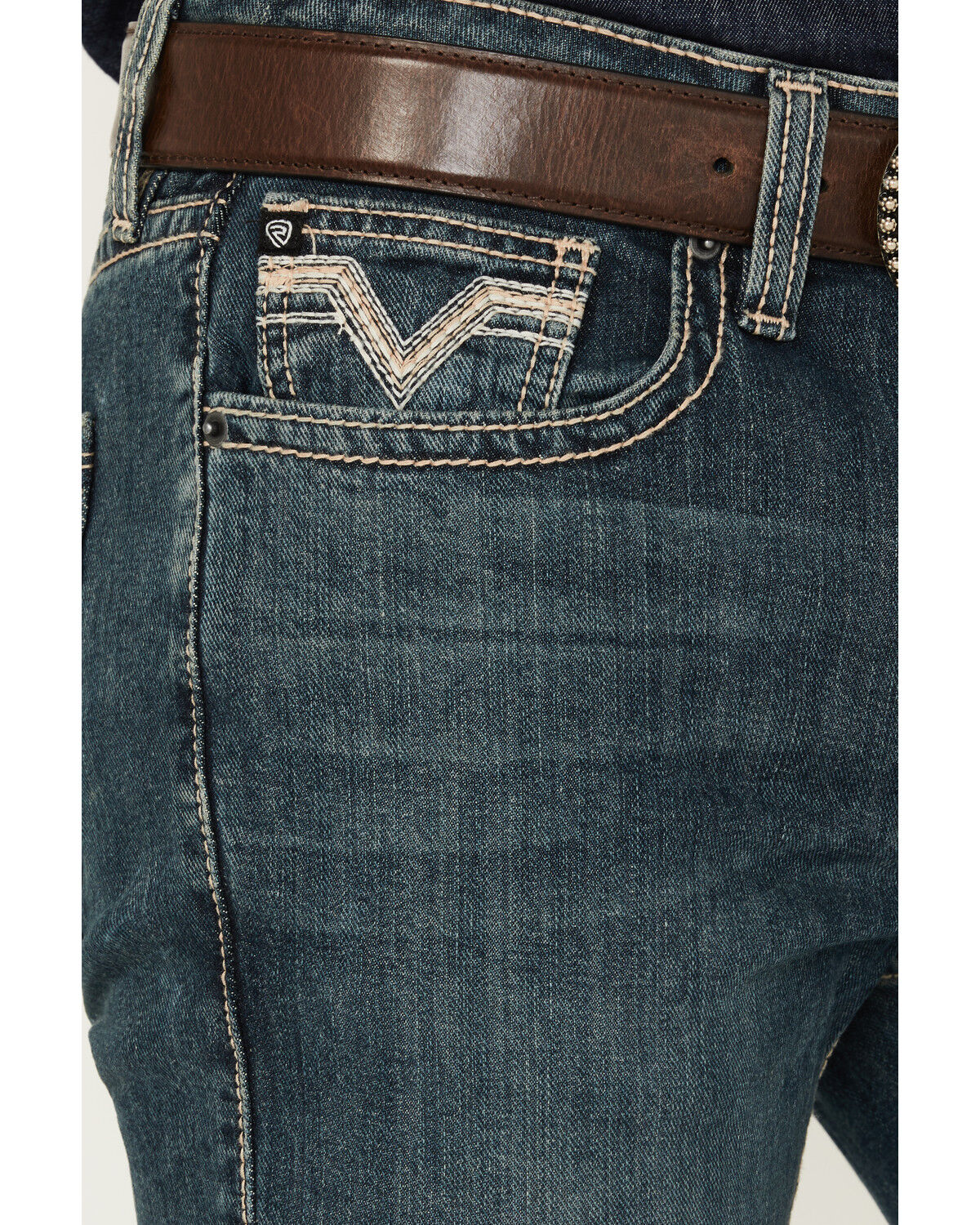 Image #2 - Rock & Roll Denim Men's Pistol Medium Wash Bootcut Rigid Denim Jeans, Medium Wash, hi-res