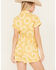 Show Me Your Mumu Women's Denim Cannon Sun Print Short Sleeve Romper , Mustard, hi-res