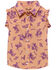 Image #1 - Wrangler Infant Girls' Western Print Sleeveless Pearl Snap Western Shirt, Orange, hi-res