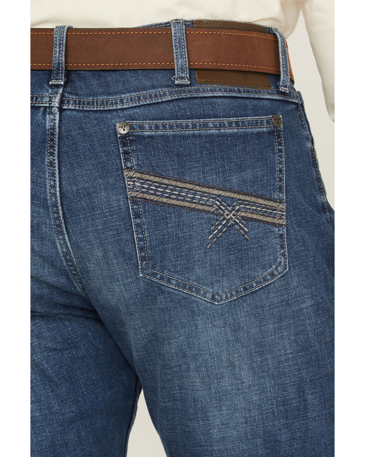 Image #4 - Wrangler 20X Men's Beckner 42 Medium Wash Slim Bootcut Stretch Denim Jeans, Medium Wash, hi-res