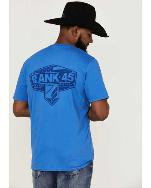 Image #4 - RANK 45® Men's Rock Solid Logo Short Sleeve Graphic T-Shirt , Royal Blue, hi-res