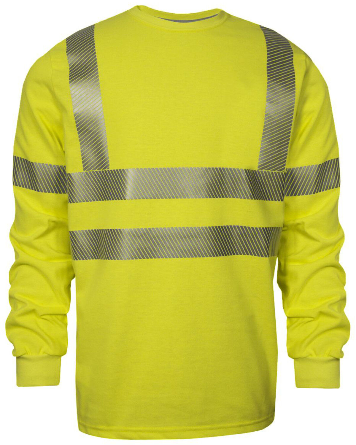 Image #1 - National Safety Apparel Men's 2X-3X FR Vizable Hi-Vis Long Sleeve Work T-Shirt - Tall, Bright Yellow, hi-res
