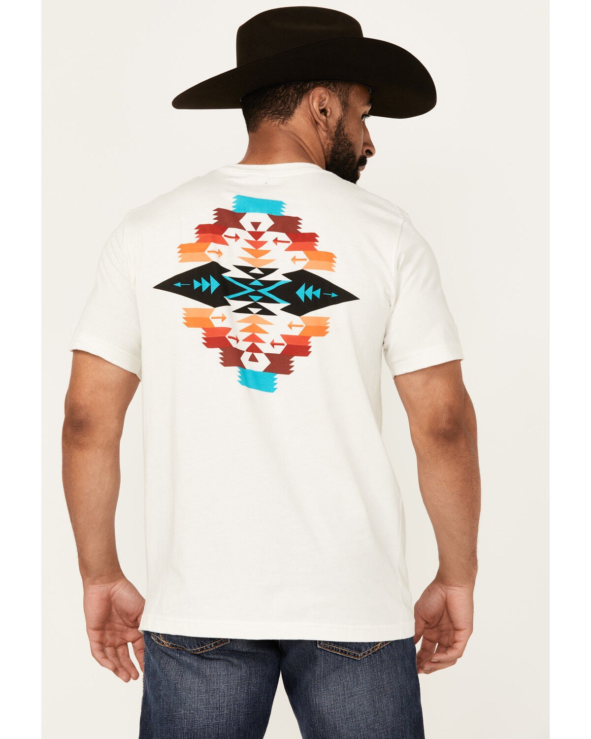 Pendleton Men's Boot Barn Exclusive Tucson Short Sleeve Graphic T-Shirt, Off White, hi-res