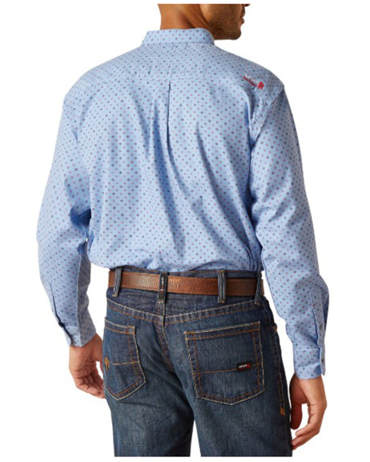 Image #2 - Ariat Men's FR Gunner Logo Geo Print Long Sleeve Button-Down Work Shirt, Multi, hi-res