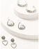 Image #1 - Shyanne Women's Heart Hoop Earring Set - 3 Piece, Silver, hi-res