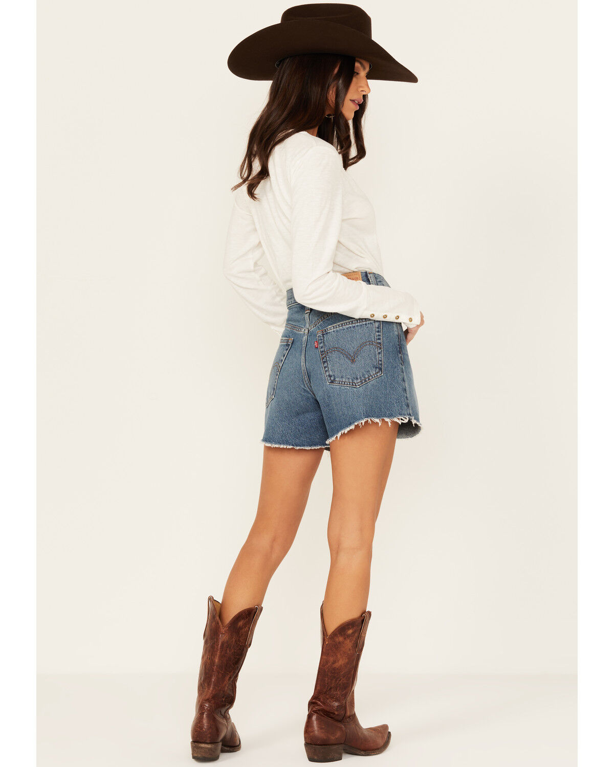 Image #3 - Levi's Women's Medium Wash Call It A Good Day High Waisted Mom Shorts, , hi-res