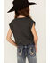 Image #4 - Saints & Hearts Girls' Howdy Tie Front Short Sleeve Graphic Tee, Charcoal, hi-res