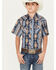 Image #1 - Rock & Roll Denim Boys' Southwestern Short Sleeve Pearl Snap Western Shirt, Multi, hi-res