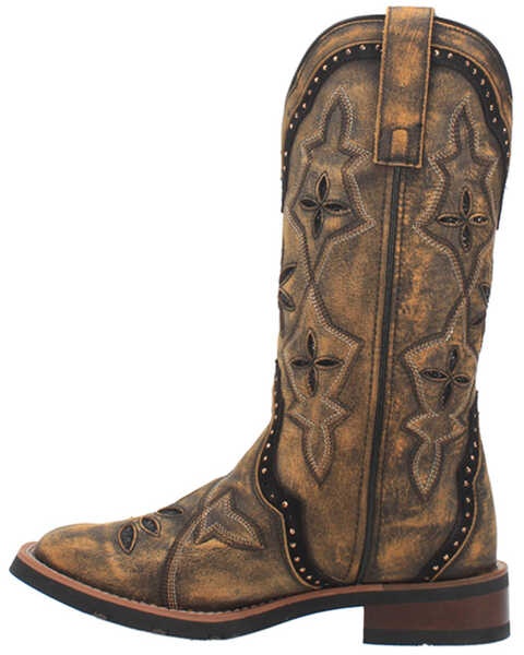 Image #3 - Laredo Women's Bouquet Western Performance Boots - Broad Square Toe, Brown, hi-res