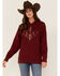 Ariat Women's R.E.A.L. Southwestern Beartooth Logo Graphic Hoodie, Red, hi-res