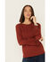 Image #1 - Moa Moa Women's Rust Brushed Thermal Bell Sleeve Top, Rust Copper, hi-res