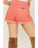 Image #4 - Rolla's Women's High Rise Corduroy Dusters Slim Shorts, Coral, hi-res