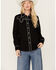 Image #1 - Panhandle Women's Retro Studded Long Sleeve Snap Western Shirt, Black, hi-res