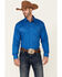 Image #1 - Roper Men's Amarillo Collection Solid Long Sleeve Western Shirt, Blue, hi-res