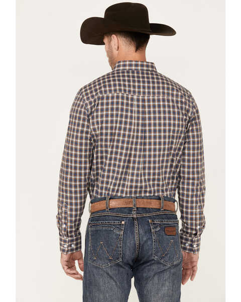 Image #4 - Cody James Men's Wes Plaid Print Long Sleeve Button Down Stretch Western Shirt - Big & Tall, Cream, hi-res