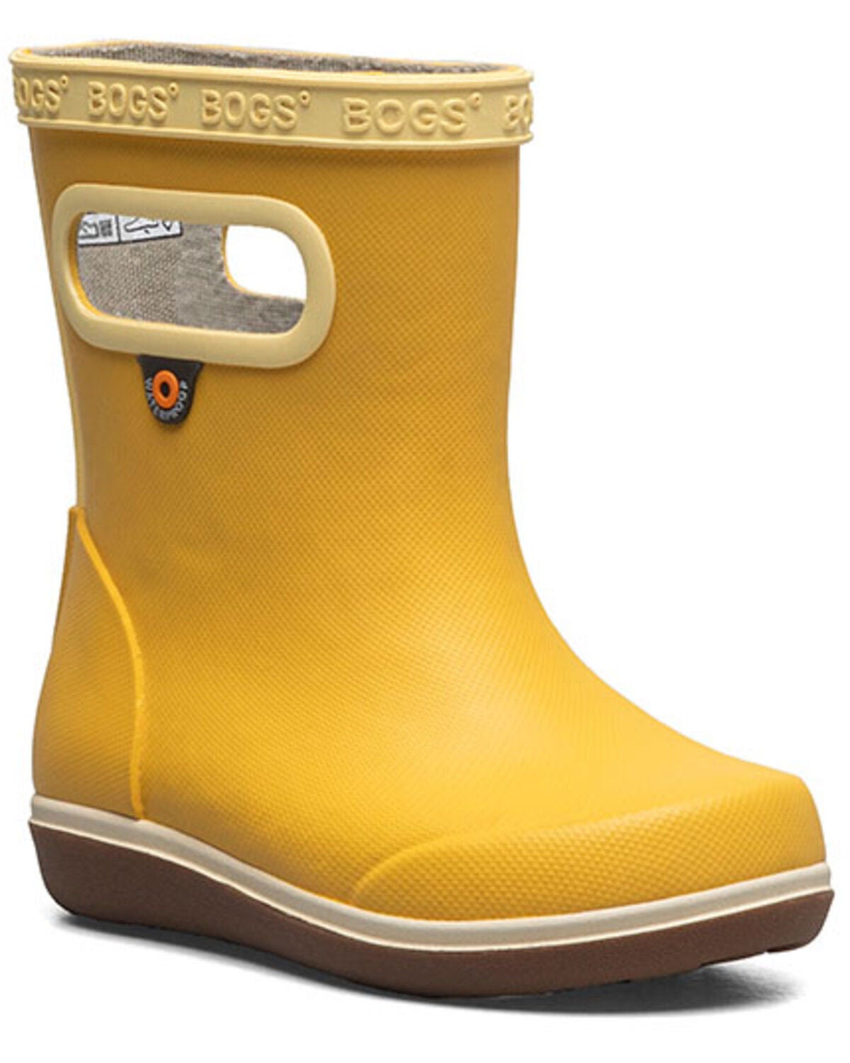 Bogs Boys' Skipper II Solid Rainboots, Mustard, hi-res