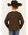 Image #4 - Cowboy Hardware Boys' Embroidered Flag Skull Long Sleeve Premium T-Shirt , Hunter Green, hi-res