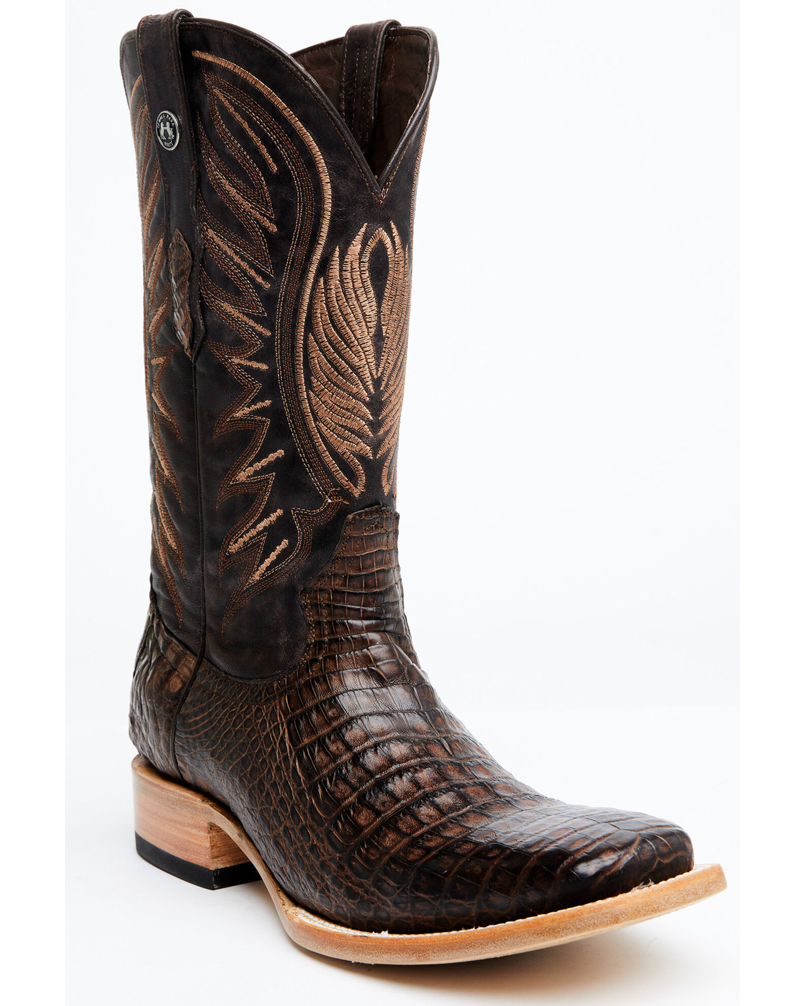 Tanner Mark Men s Shawnee Exotic Caiman Belly Western Boots Broad Sq