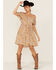 Patrons of Peace Women's Redondo Floral Print Off Shoulder Dress, Orange, hi-res