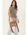 Image #1 - Shyanne Women's Snake Print Fringe Crossbody, Brown, hi-res