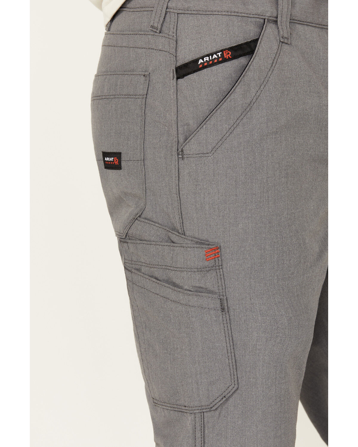 Image #2 - Ariat Men's FR M4 Duralight Ripstop Work Pants, Grey, hi-res