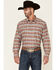 Roper Men's Gray Southwestern Blanket Stripe Long Sleeve Pearl Snap Western Shirt , Grey, hi-res