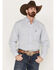 Image #1 - Cowboy Hardware Men's Puzzle Star Geo Long Sleeve Button Down Western Shirt, White, hi-res