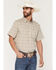 Image #1 - Cody James Men's Mind Trap Geo Print Short Sleeve Button-Down Stretch Western Shirt, Cream, hi-res