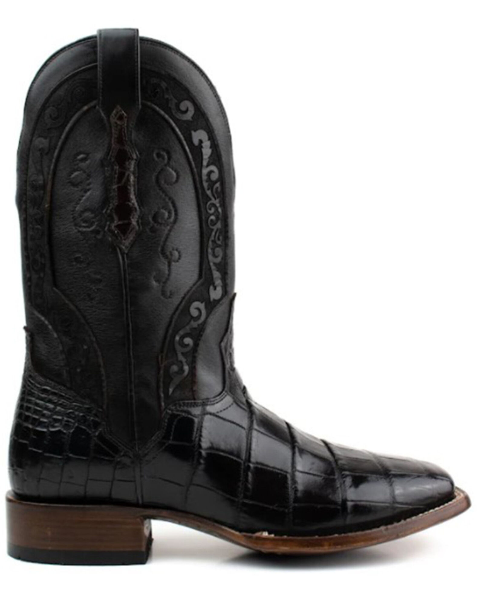 El Dorado Men s American Alligator Exotic Western Boots Broad Square Toe Sheplers