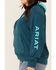 Ariat Women's Eurasian R.E.A.L Arm Logo Graphic Hoodie - Plus , Navy, hi-res