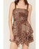 Image #3 - Ash & Violet Women's Bandana Print Mini Dress, Brown, hi-res
