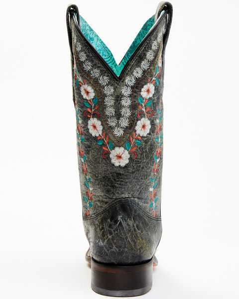 Image #6 - Corral Women's Floral Blacklight Western Boots - Square Toe , Black, hi-res